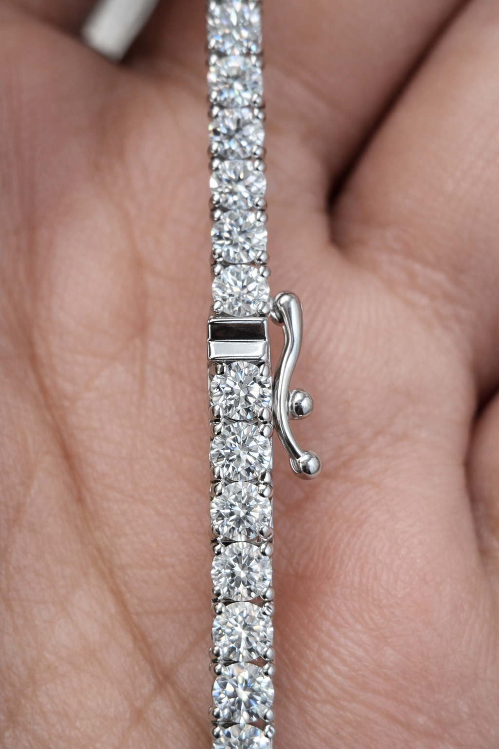 10.80ct White Gold 17" Lab Diamond Tennis Necklace