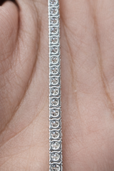 10.80ct White Gold 17" Lab Diamond Tennis Necklace