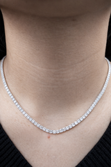 10.80ct White Gold 17" Lab Diamond Tennis Necklace