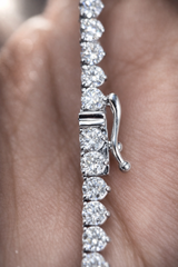 11.63ct 3 Prongs White Gold 17.5" Lab Tennis Necklace
