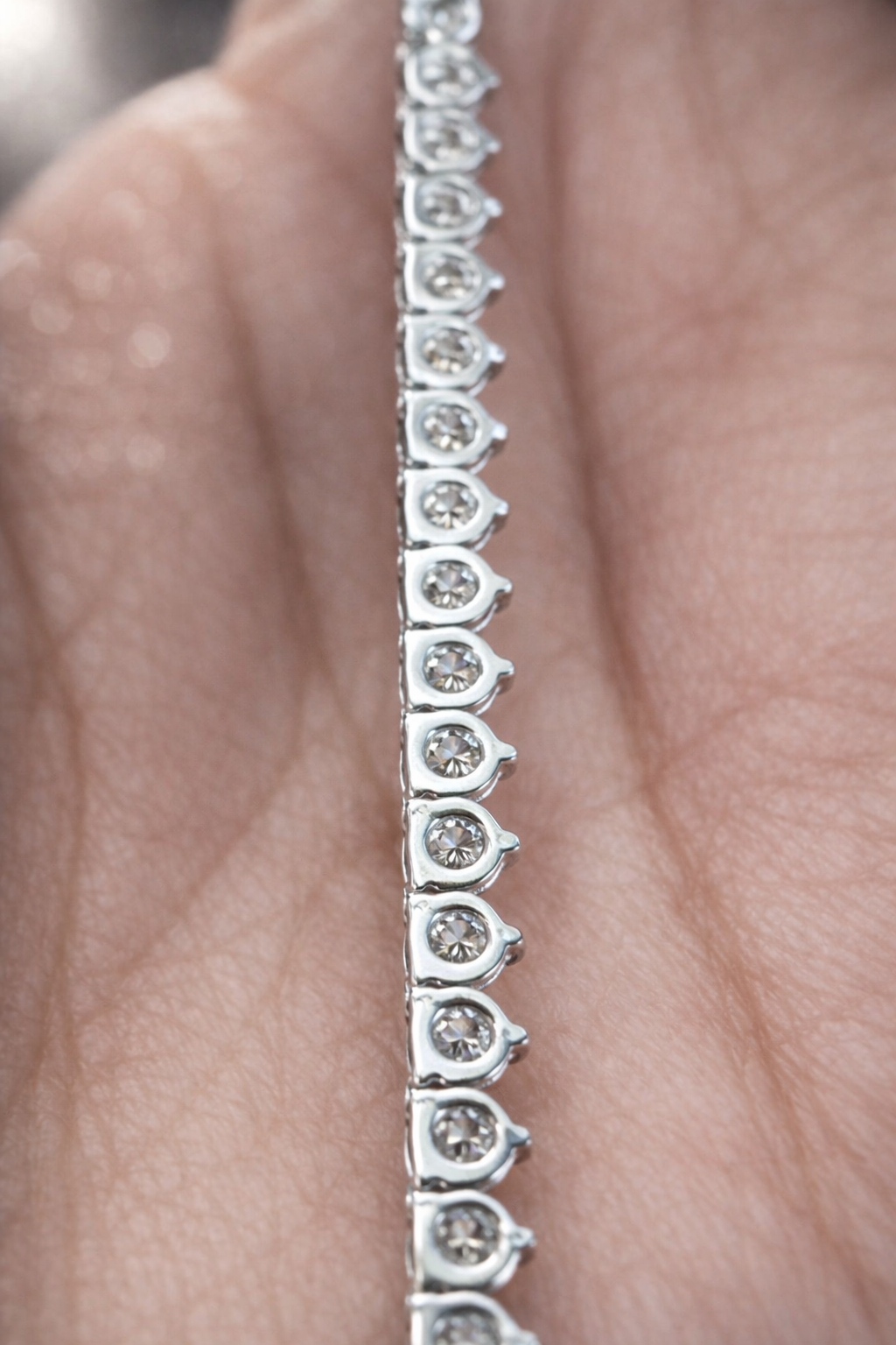 11.63ct 3 Prongs White Gold 17.5" Lab Tennis Necklace