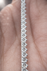 11.63ct 3 Prongs White Gold 17.5" Lab Tennis Necklace