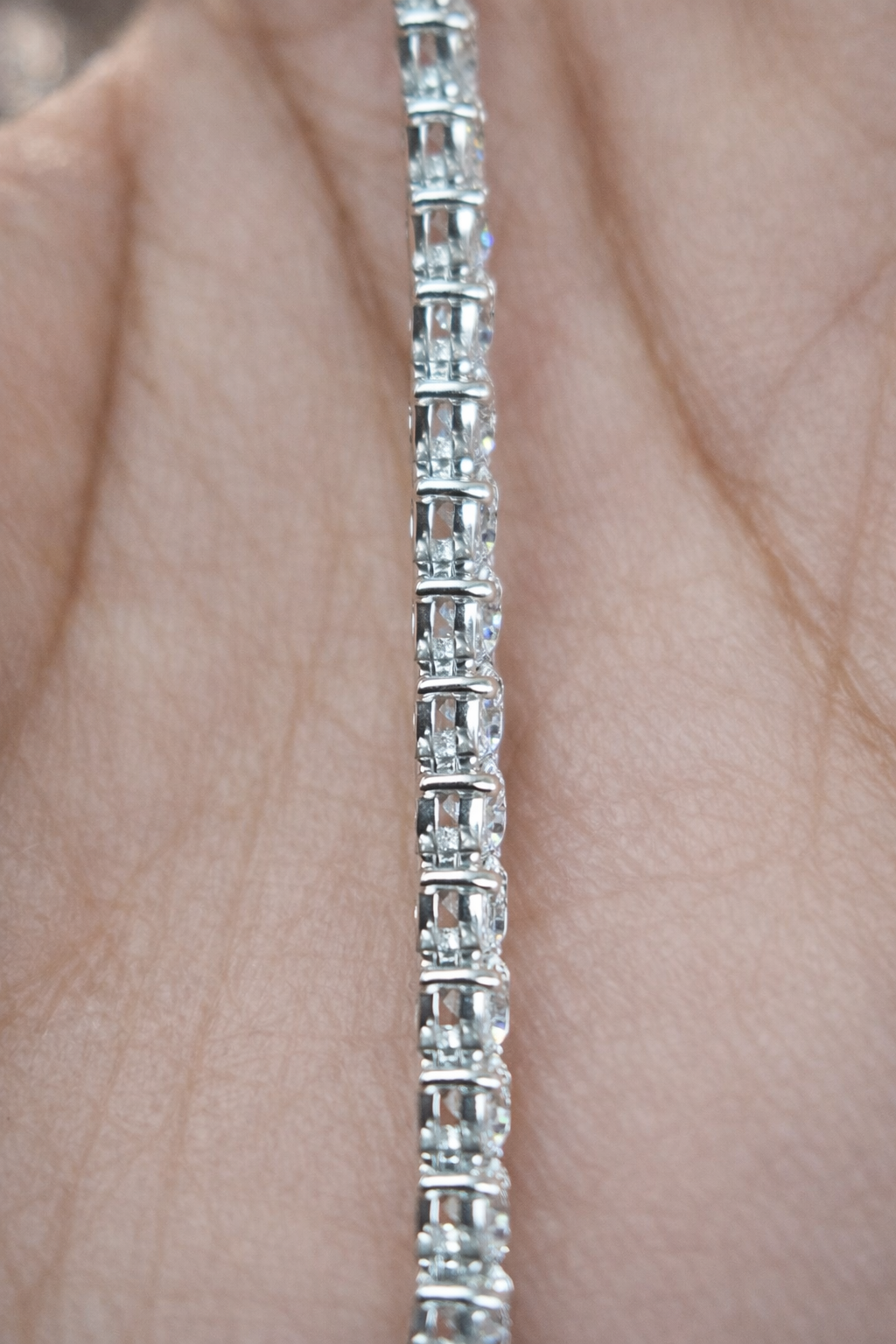 11.63ct 3 Prongs White Gold 17.5" Lab Tennis Necklace