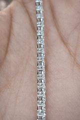 11.63ct 3 Prongs White Gold 17.5" Lab Tennis Necklace