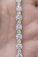 9.24ct Yellow & White Round Lab Diamond 6.75" Bracelet