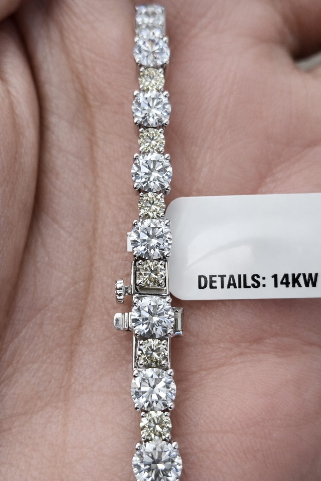 9.24ct Yellow & White Round Lab Diamond 6.75" Bracelet