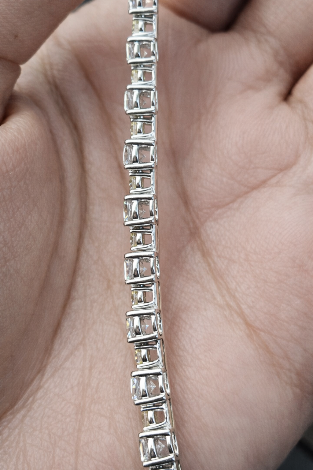 9.24ct Yellow & White Round Lab Diamond 6.75" Bracelet