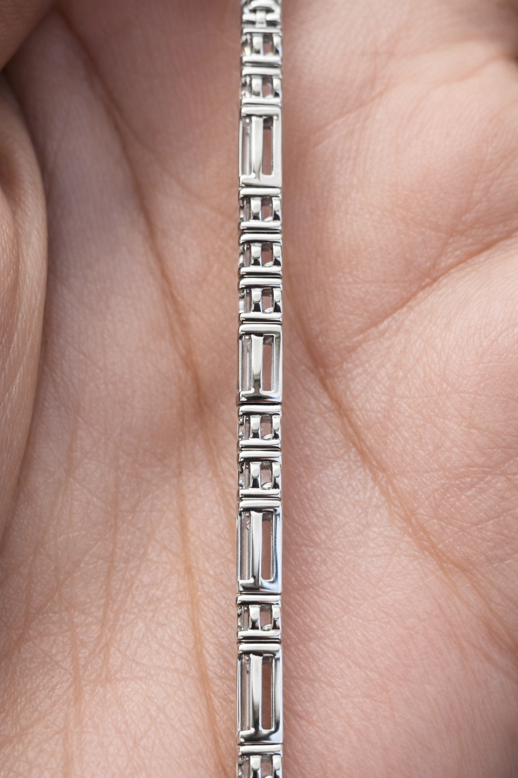 5.12ct Emerald & Round White Gold 7" Lab Tennis Bracelet