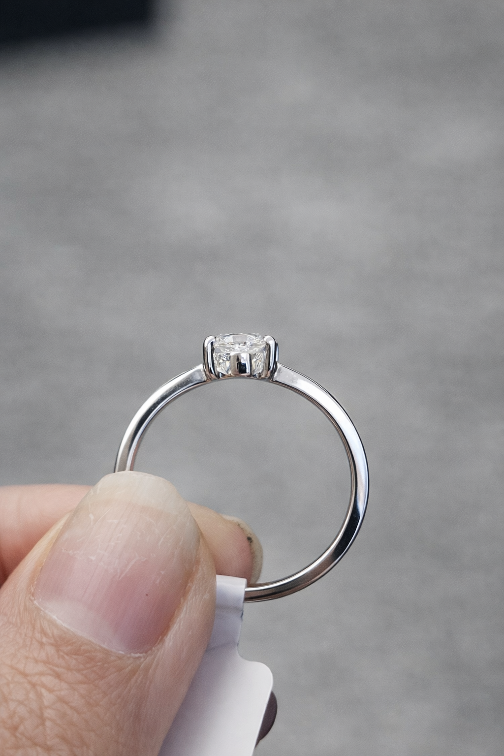 Pear & Round White Gold Lab Diamond Ring