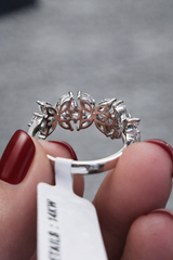 White Gold Flower Marquie Diamond Ring