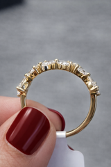 Yellow Gold Flower Marquise & Round Diamond Ring