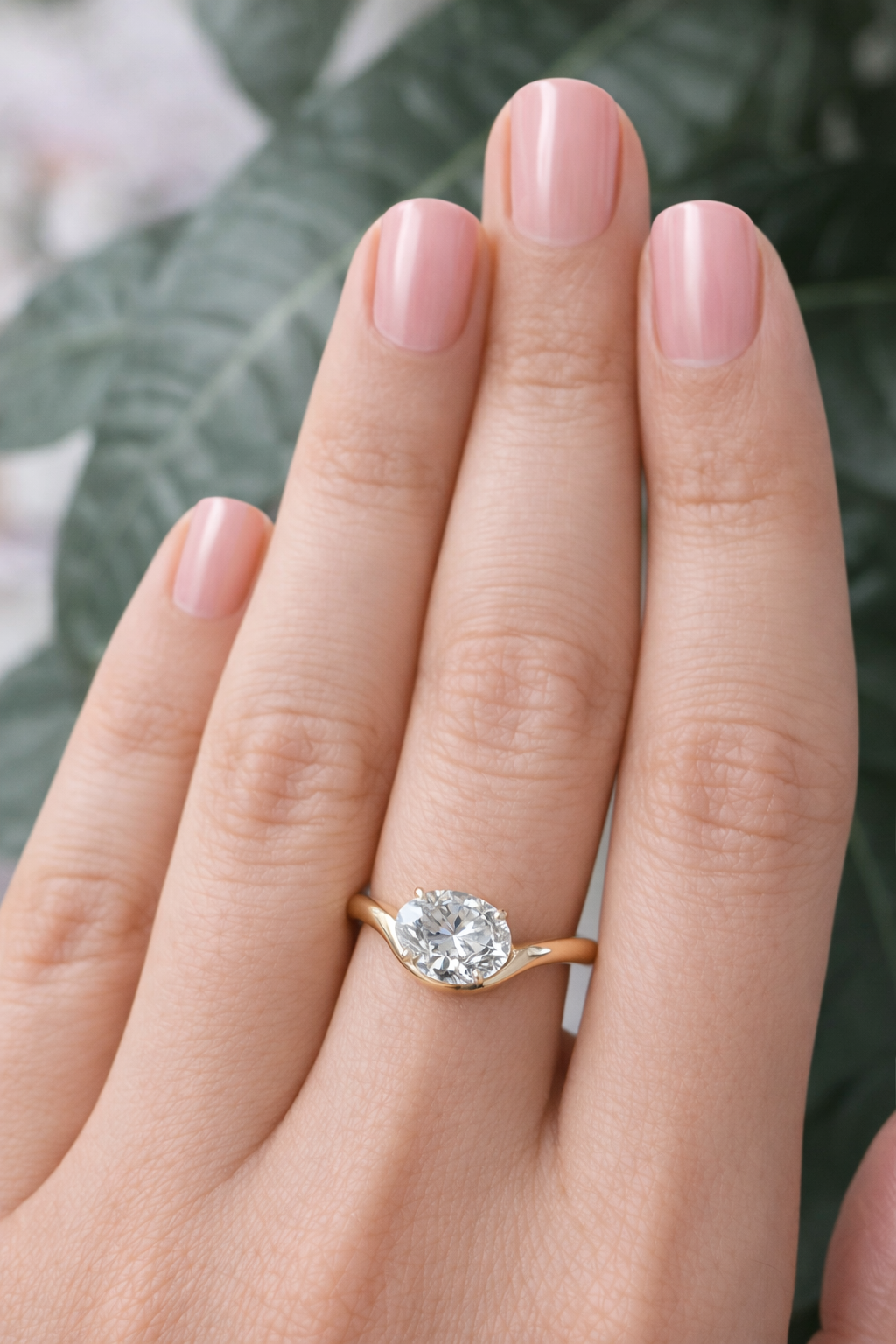 IGI-Certified 1 CT OVAL Curve Lab-Grown Diamond Ring