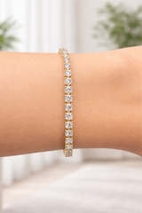 3.36Ct Lab Diamond 7" 14K Yellow Gold Tennis Bracelet