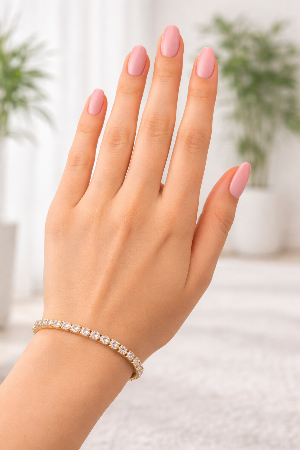 3.36Ct Lab Diamond 7" 14K Yellow Gold Tennis Bracelet