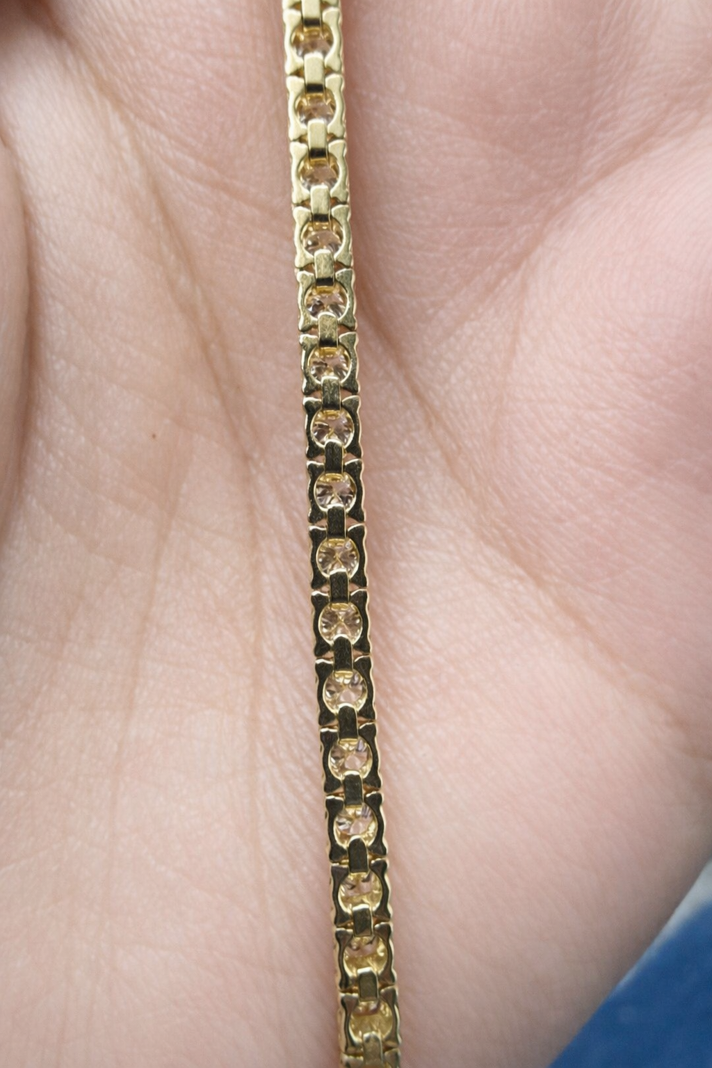 3.36Ct Lab Diamond 7" 14K Yellow Gold Tennis Bracelet