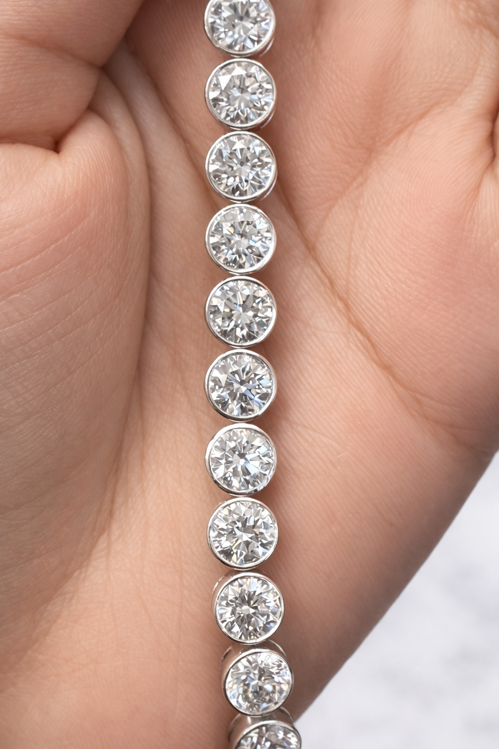 17.06ct Round Lab Diamond 7" Bracelet White Gold