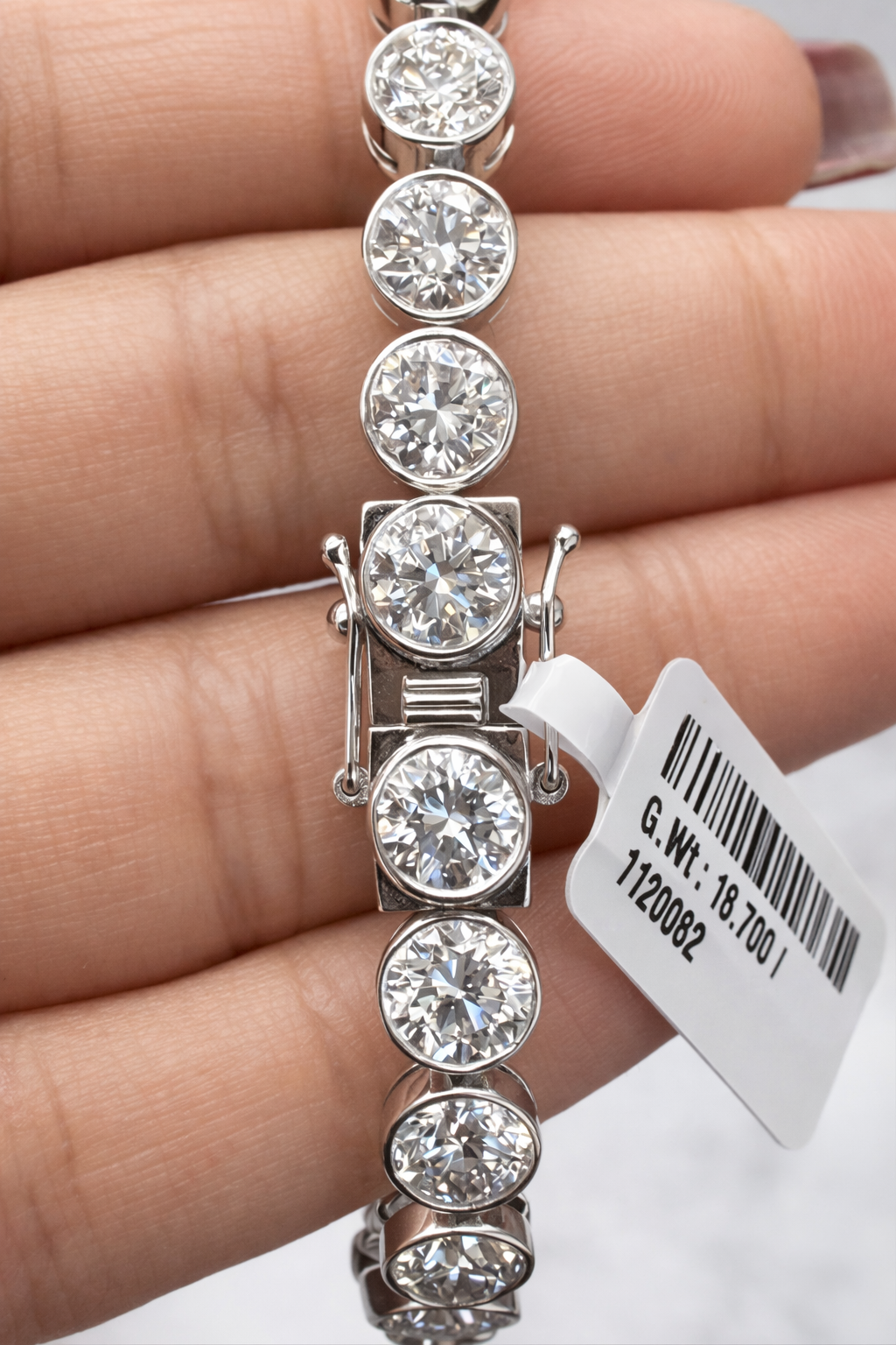 17.06ct Round Lab Diamond 7" Bracelet White Gold