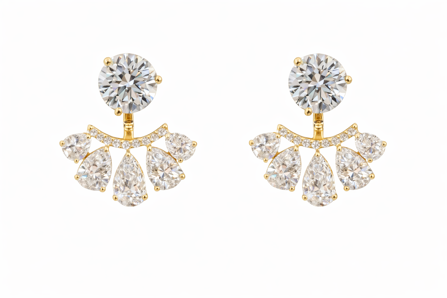 Pear Shaped Dangle Jacket Lab Diamond Earring