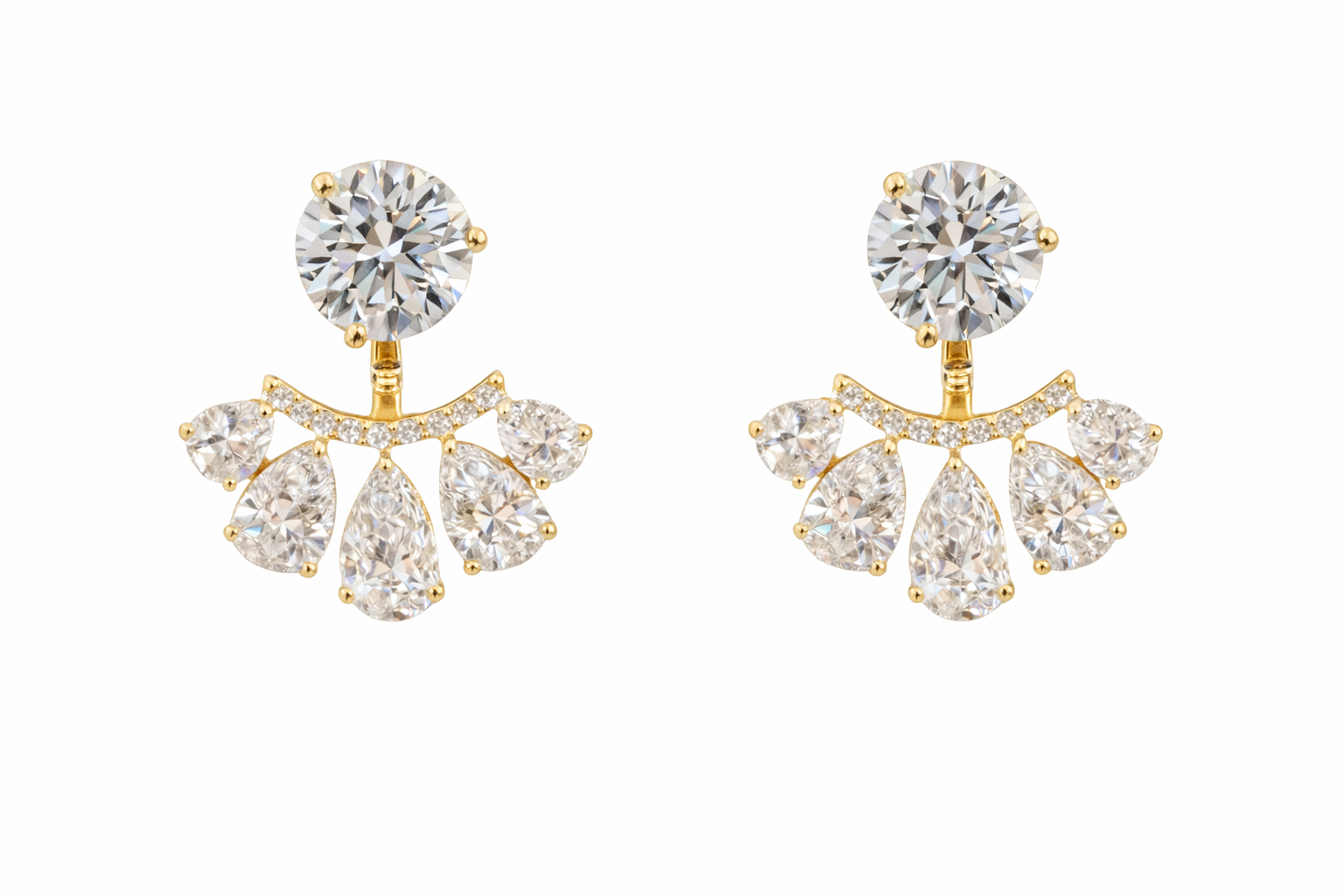 Pear Shaped Dangle Jacket Lab Diamond Earring
