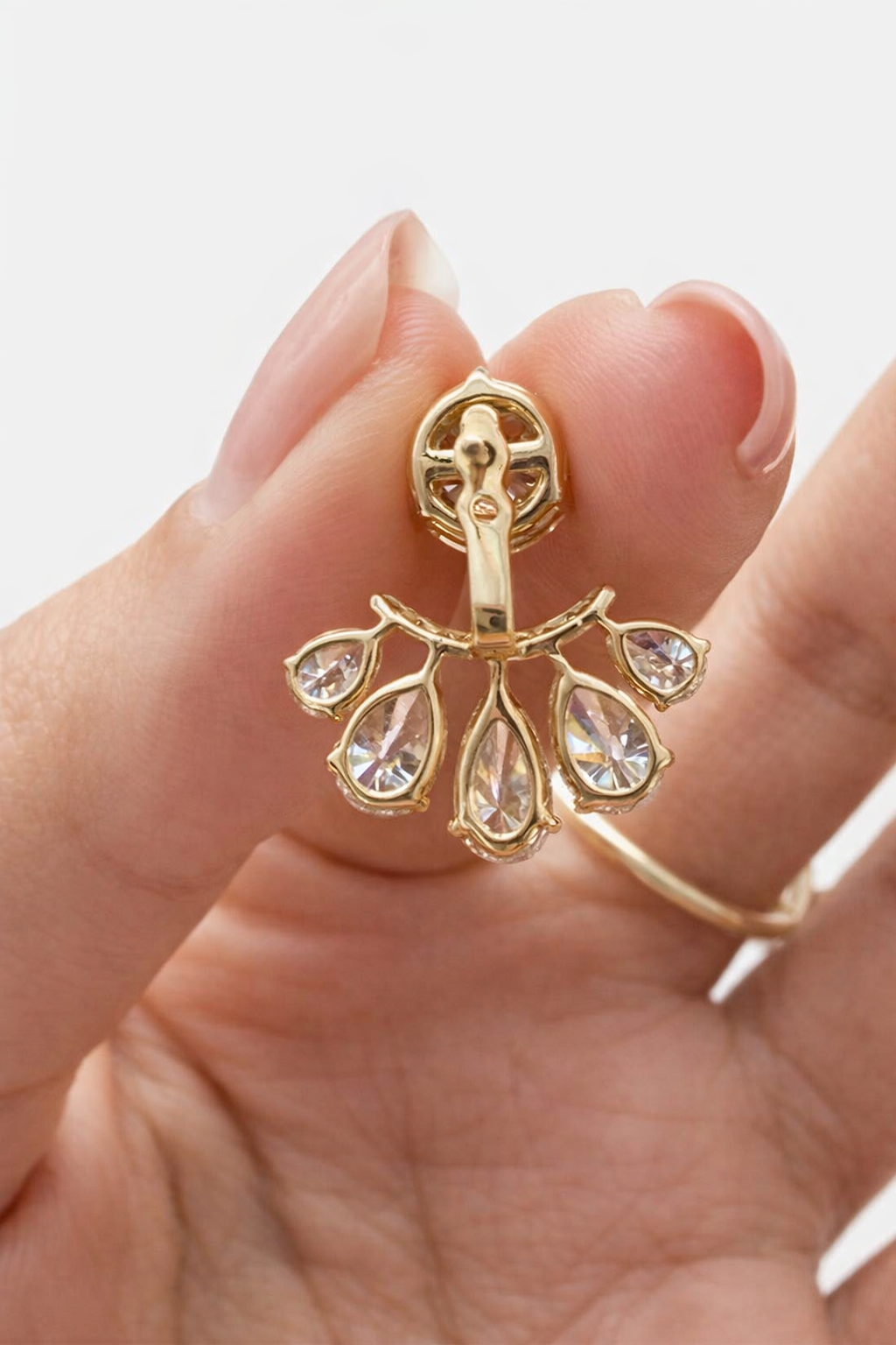 Pear Shaped Dangle Jacket Lab Diamond Earring