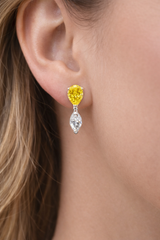 2 Stone 14K Gold Lab Diamond Earring