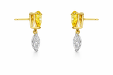 2 Stone 14K Gold Lab Diamond Earring