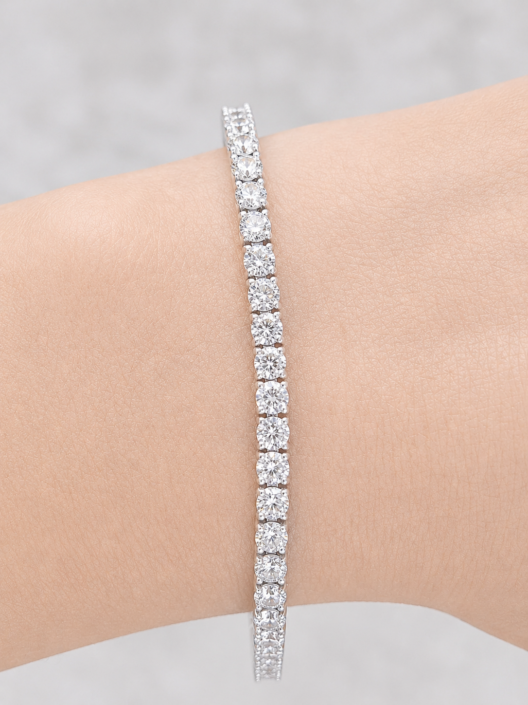 6cttw White Gold Lab Diamond 7" Tennis Bracelet