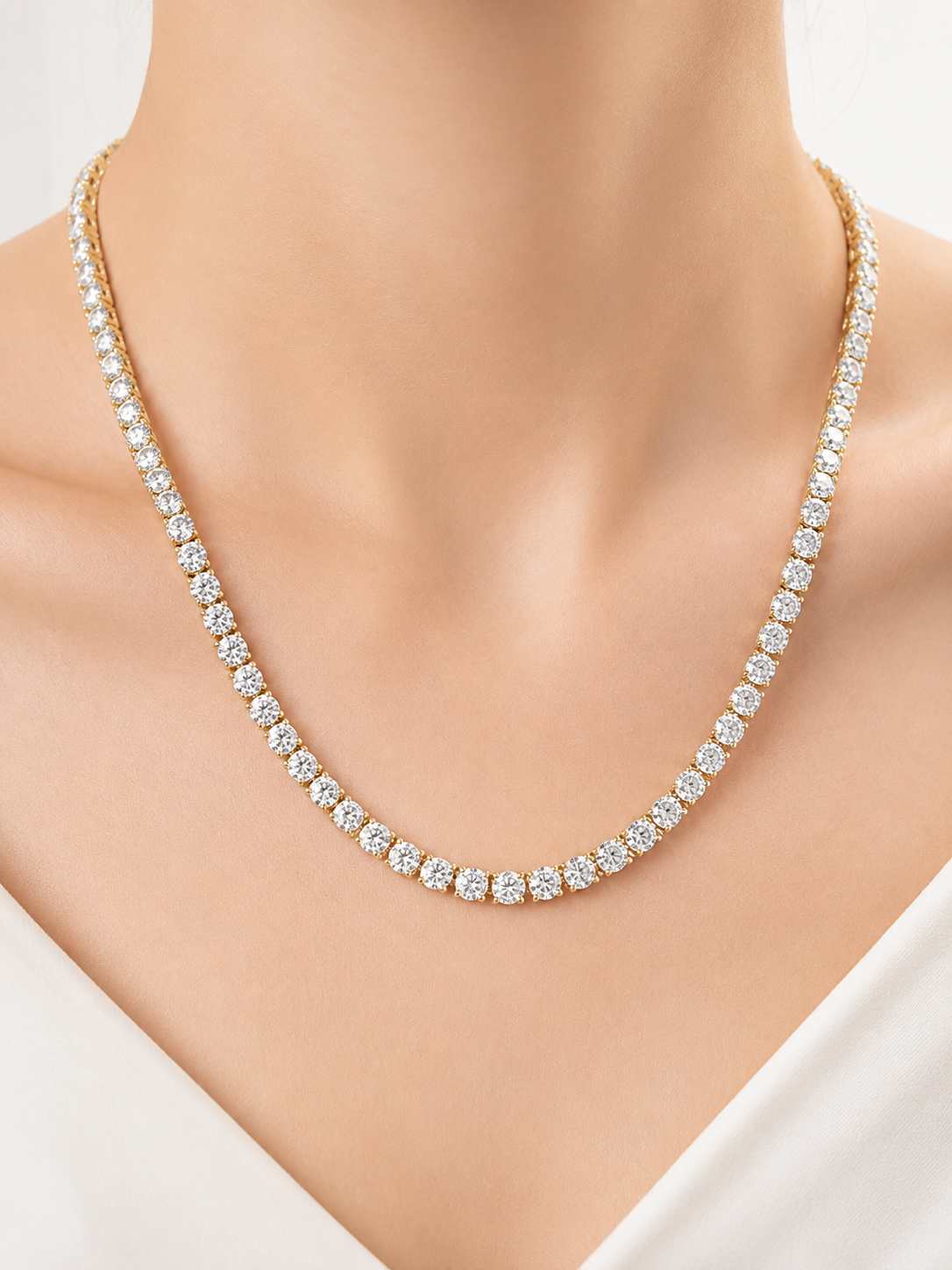 IGI 7.29cttw Yellow Gold Lab Diamond 20" Tennis Necklace