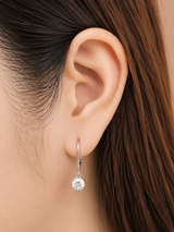 IGI White Gold Round Lab Diamond Dangle Earring