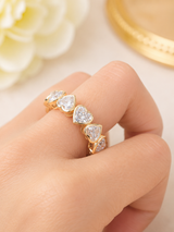 6.92cttw Yellow Gold Heart Shape Lab Diamond Eternity Band
