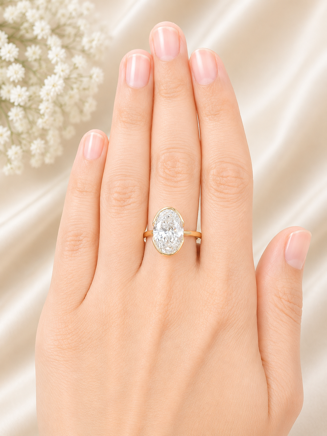 IGI 5.21cttw Yellow Gold Oval Lab Diamond Ring