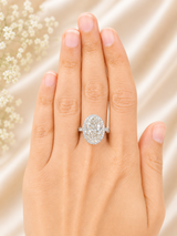 6.64cttw White Gold Oval Halo Lab Diamond Ring