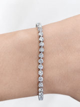 IDT 3.74ct White Gold 3 Prong Lab Diamond 7" Tennis Bracelet