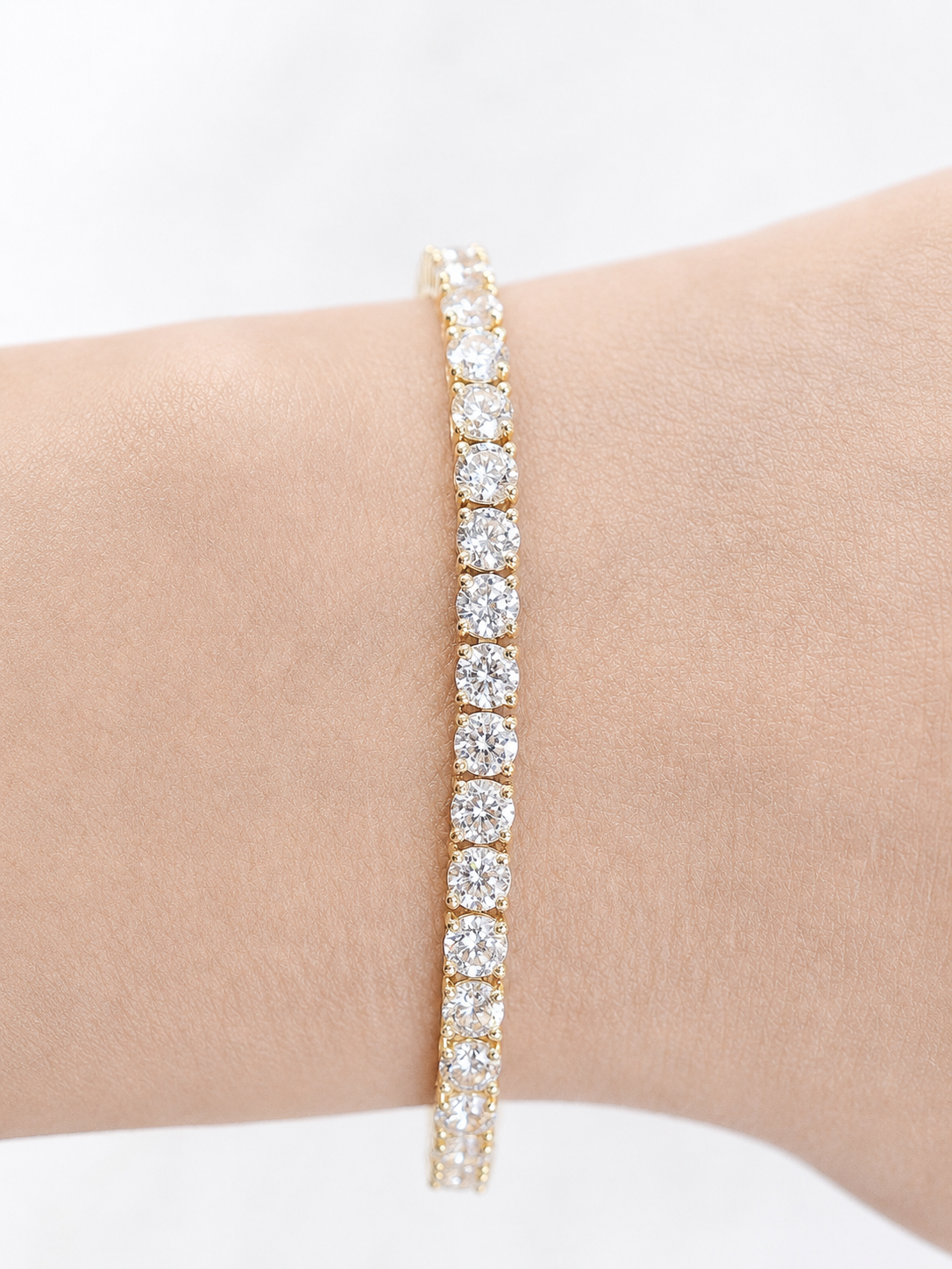 IDT 8.40ct Yellow Gold Lab Diamond 7" Bracelet