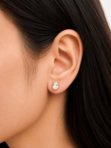 2.07Cttw Bezel Set Yellow Gold Oval Shape Lab Diamond Earring