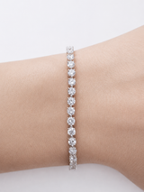 4.58Cttw White Gold 3 Prong Round Lab Diamond 6" Tennis Bracelet