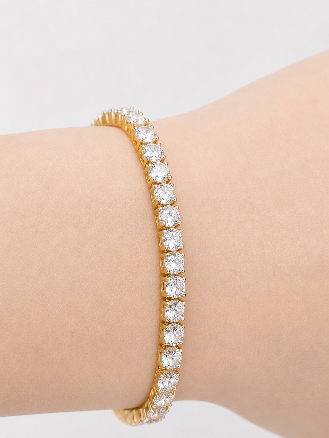 7Cttw Light Weight Round Lab Diamond 7" Tennis Bracelet