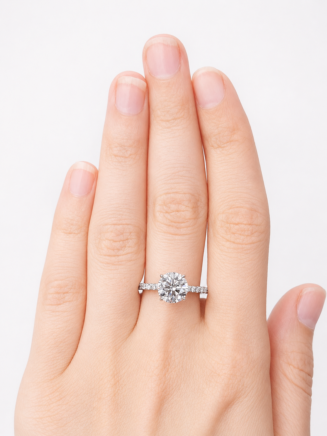 IGI 1.70ct Round White Gold Lab Diamond Ring