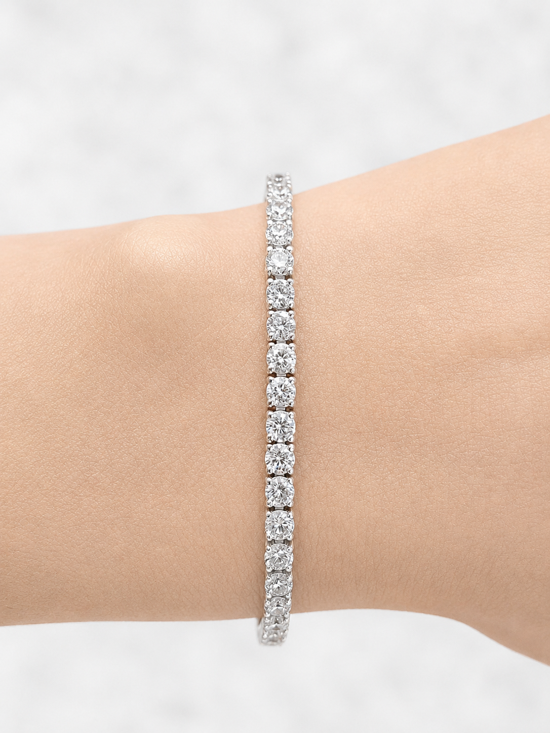 4.6ct White Gold Lab Diamond 7" Tennis Bracelet