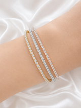 7.65cttw Gold Three Layered Lab Diamond Bracelet