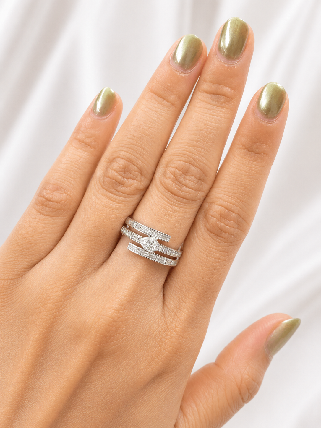 1.09ct White Gold & Yellow Gold Lab Diamond Ring