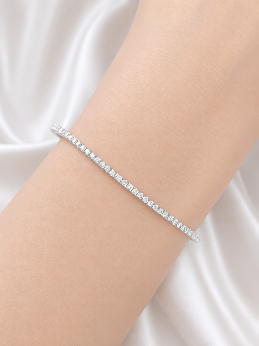 1.51ct White Gold Lab Diamond Tennis Bangle