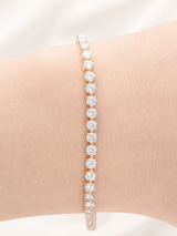 3.30cttw Rose Gold 3 prongs Lab Diamond 7" Bracelet