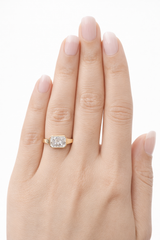 Custom - Made 1 CT+ TRIS Radiant Bezel Ring 14K Yellow Gold