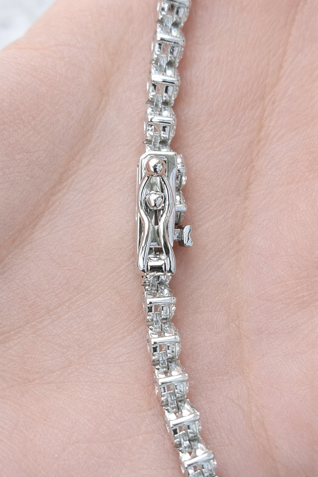 White Gold 3 Prongs 16" Lab Diamond Necklace