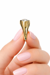 2.51cttw Oval Bezel Ring in Yellow Gold