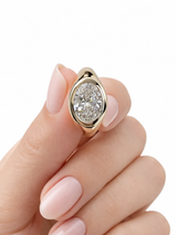 2.51cttw Oval Bezel Ring in Yellow Gold