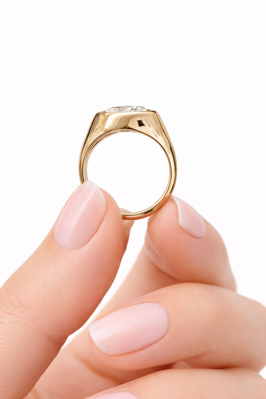 2.51cttw Oval Bezel Ring in Yellow Gold