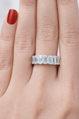 6.87CTTW EMERALD LAB DIAMOND ETERNITY BAND