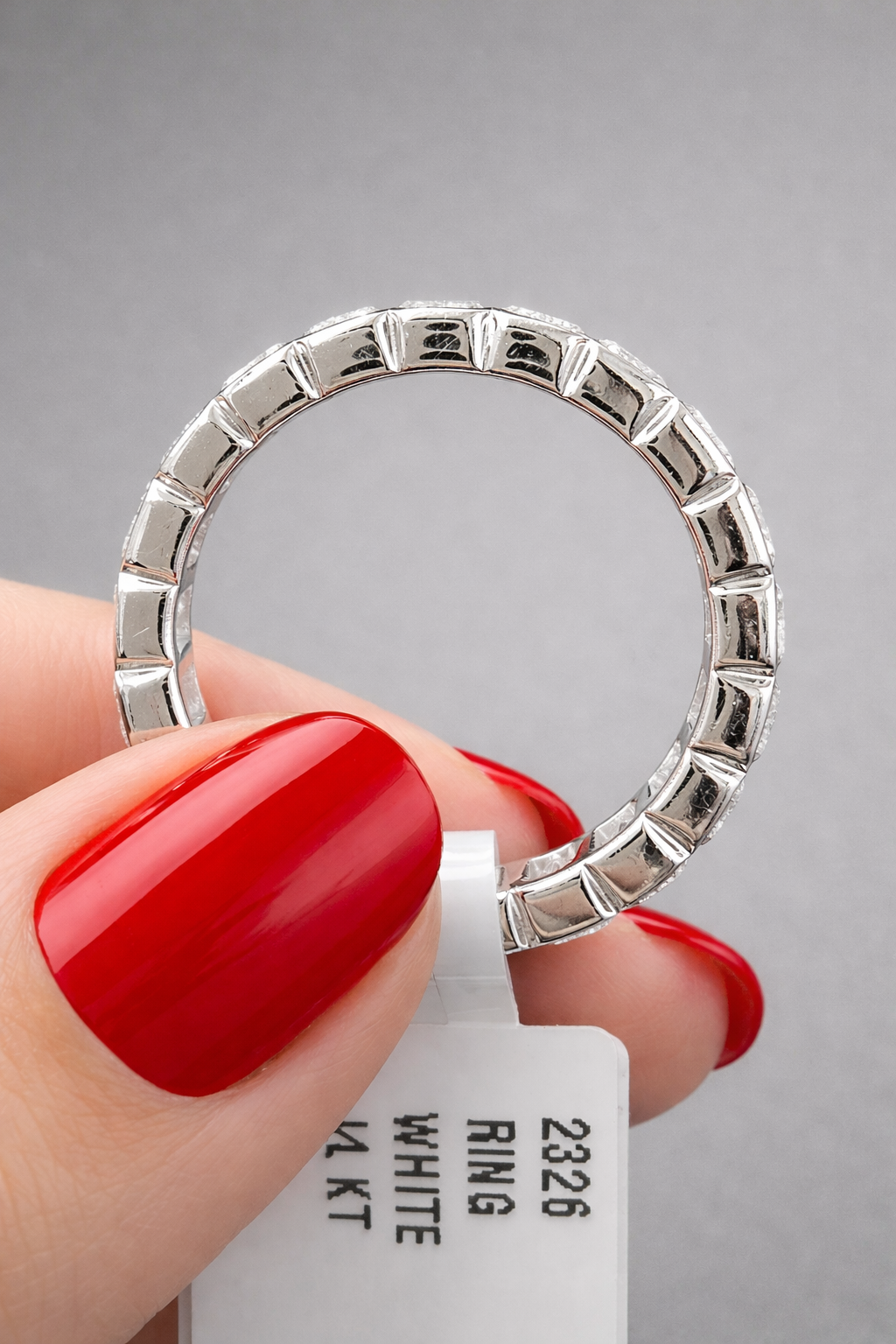 6.87CTTW EMERALD LAB DIAMOND ETERNITY BAND